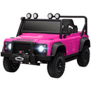 Pink 12V Land Rover Ride-On Car for Kids with Remote Control, Dual Motors & LED Lights