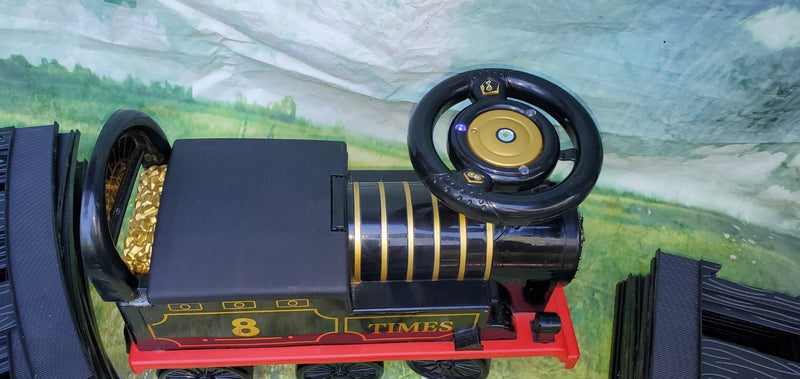 6V Black Ride-On Toy Train with Lights and Sounds for Toddlers Ages 1-3, Small Size Magic Cars 1
