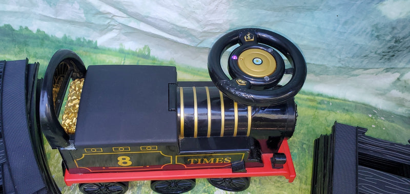 6V Black Ride-On Toy Train with Lights and Sounds for Toddlers Ages 1-3, Small Size Magic Cars 2