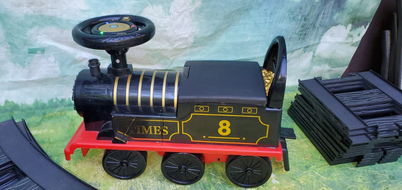6V Black Ride-On Toy Train with Lights and Sounds for Toddlers Ages 1-3, Small Size Magic Cars 4