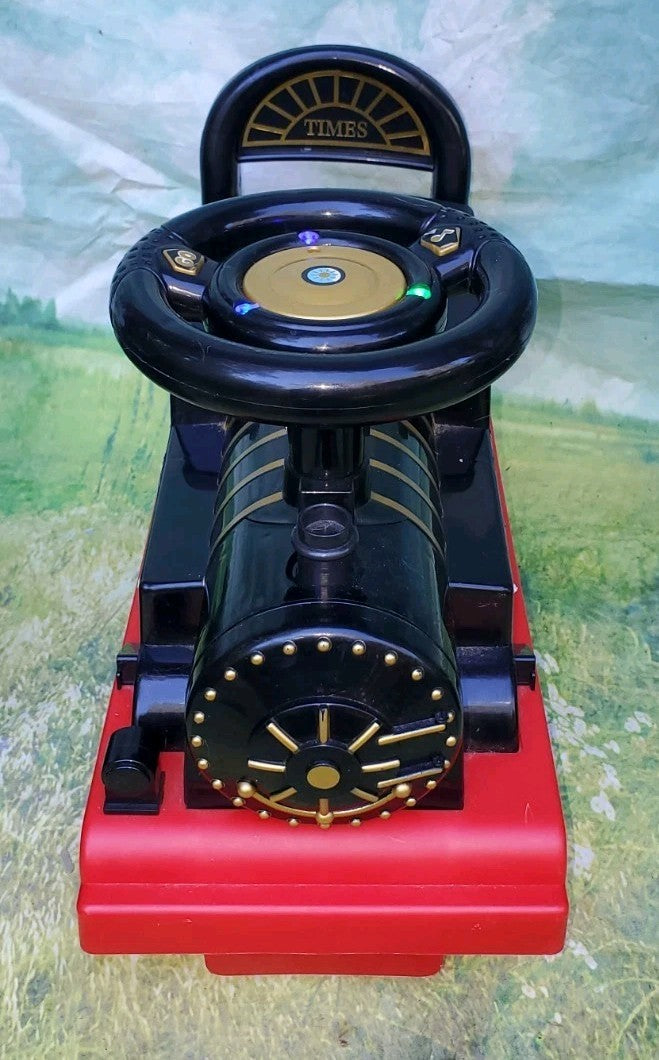 6V Black Ride-On Toy Train with Lights and Sounds for Toddlers Ages 1-3, Small Size Magic Cars 6