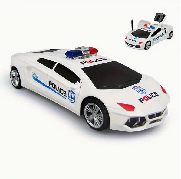 Battery-Powered Police Car with 360° Rotating Lights and Automatic Door Switch Magic Cars Variant 0