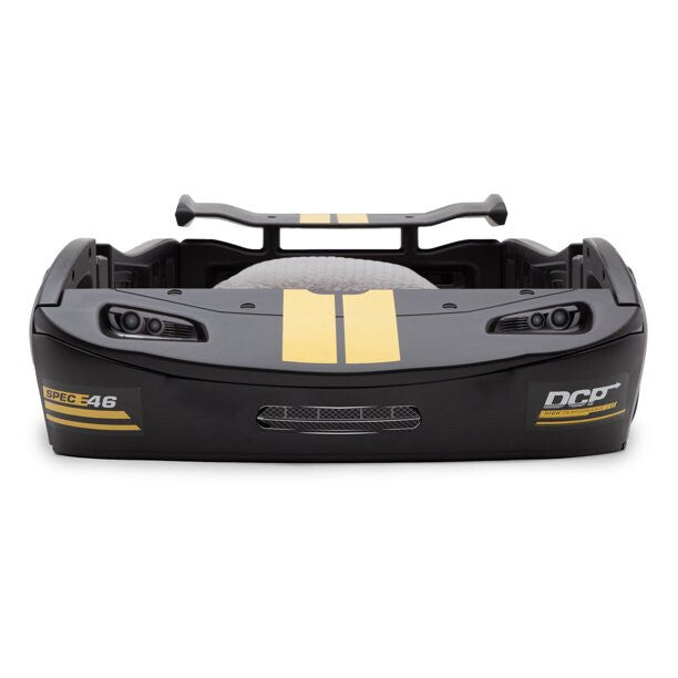 Children's Turbo Race Car Twin Bed in Black Magic Cars Variant 0