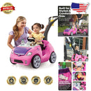 Deluxe Pink Toddler Ride-On Push Car with Safety Seat Belt and Quiet Wheels Magic Cars Variant 0