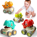 Dinosaur Themed Press and Go Friction Race Cars Toy Set for Kids Magic Cars Variant 0