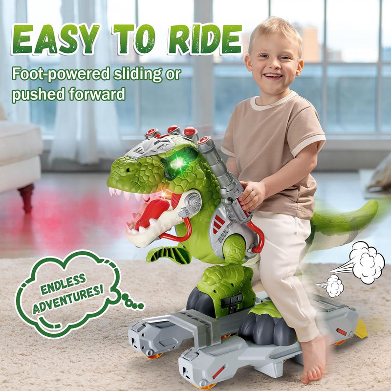 Electric Dinosaur Ride-On Car for Toddlers with Music and LED Lights Magic Cars 6