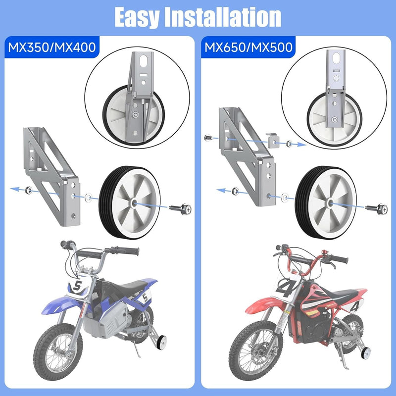 Training Wheels for Dirt Bikes Compatible with Razor MX350 MX400 MX500 MX650 Electric Models Magic Cars 3