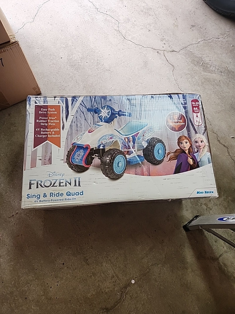 Frozen 2 Toddler 6V 4-Wheel Ride-On Quad Bike Toy with Singing Features Magic Cars 0