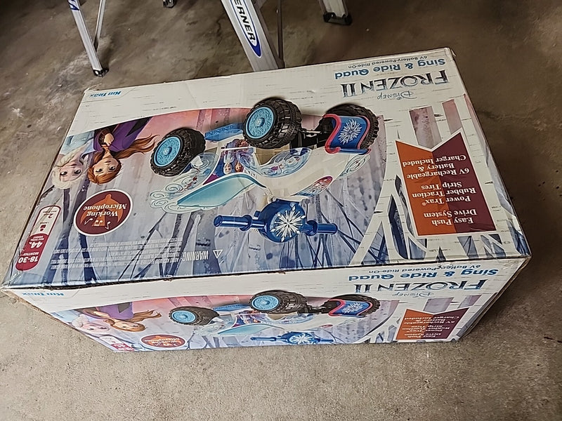 Frozen 2 Toddler 6V 4-Wheel Ride-On Quad Bike Toy with Singing Features Magic Cars 3