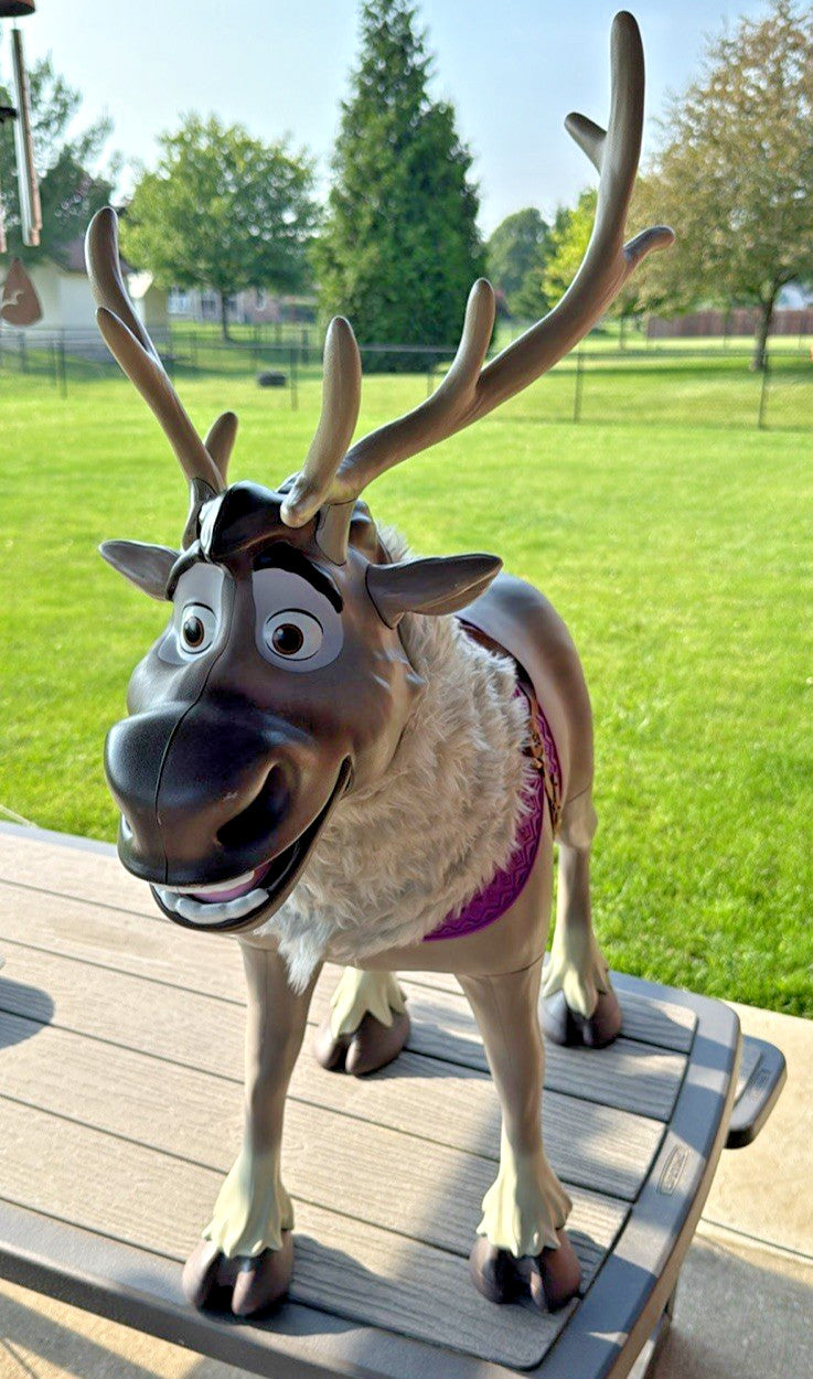 Frozen 2 Sven 3-Foot Ride-On Reindeer Toy with Sounds and Playdate Size Magic Cars 0