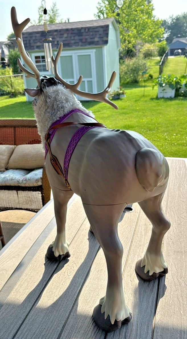 Frozen 2 Sven 3-Foot Ride-On Reindeer Toy with Sounds and Playdate Size Magic Cars 2