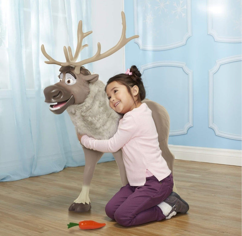 Frozen 2 Ride-On Sven Reindeer Toy with Sound Effects and Carrot Accessory Magic Cars 4