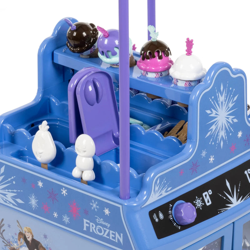 6V Battery-Powered Electric Ice Cream Cart Toy for Ages 3-7, Blue with Frozen Theme Magic Cars 10