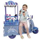 6V Battery-Powered Electric Ice Cream Cart Toy for Ages 3-7, Blue with Frozen Theme Magic Cars 4