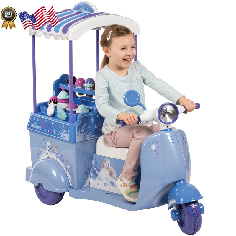 Frozen 6V Battery-Powered Ice Cream Cart Ride-On Toy Magic Cars Variant 0