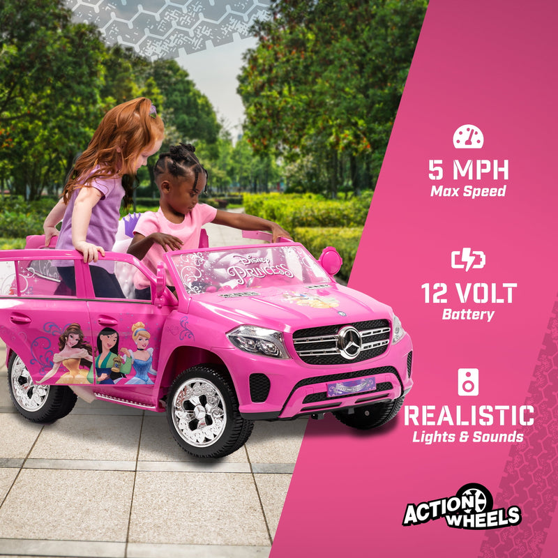 12V Battery-Powered Disney Princess Mercedes GLS 320 Ride-On Car for Ages 3-5, 5 MPH Magic Cars 1