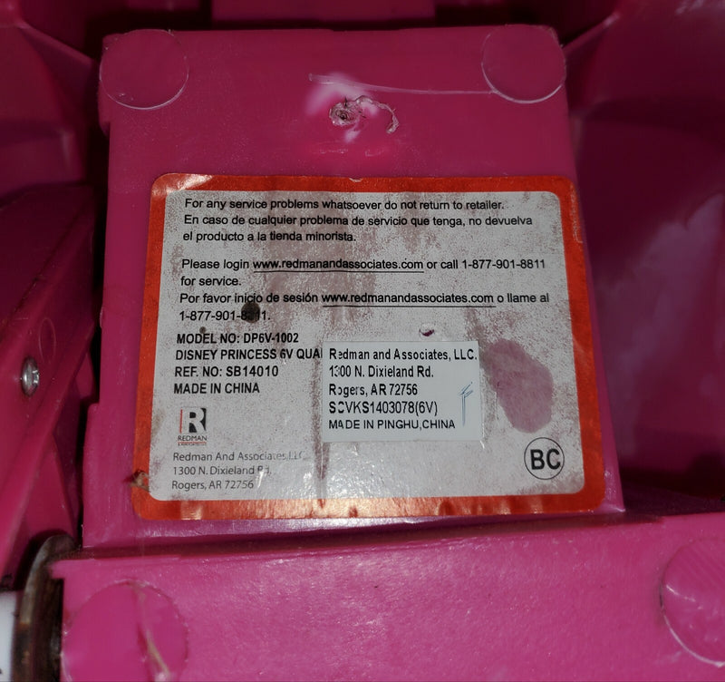 Disney Princess 6V 6-Volt Battery Powered Quad Ride-On with Charger Magic Cars 6