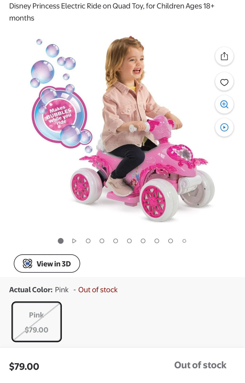 Electric Princess Ride-On Quad Toy with Bubble Feature Magic Cars 0