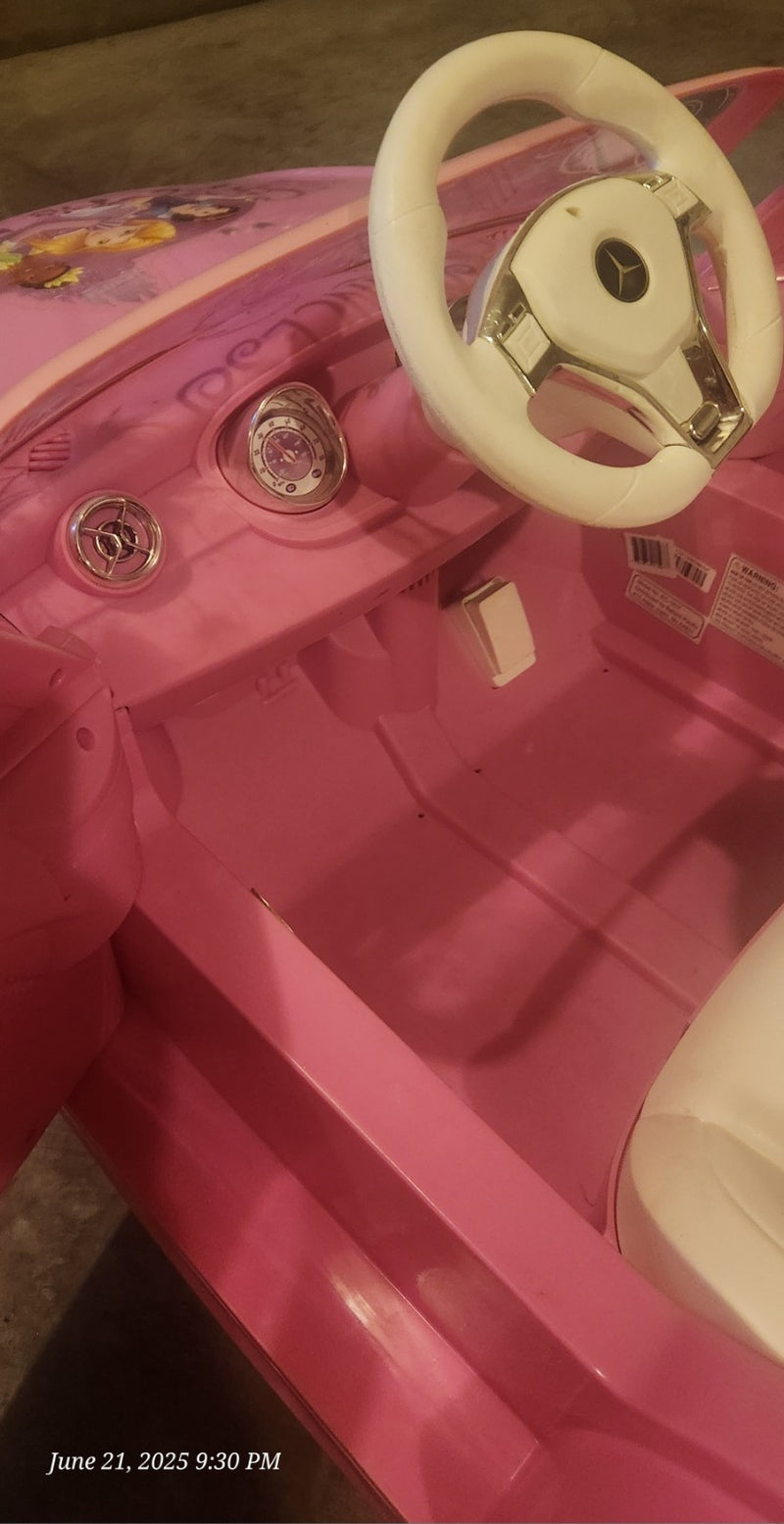 6-Volt Battery-Powered Mercedes-Benz Ride-On Car with Disney Princess Design Magic Cars 2