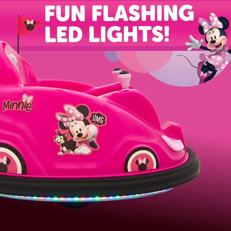 6V Battery-Powered Minnie Mouse Bumper Car Ride-On with Charger Magic Cars 2