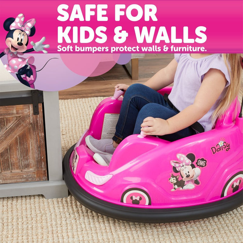 6V Battery-Powered Minnie Mouse Bumper Car Ride-On with Charger Magic Cars 3