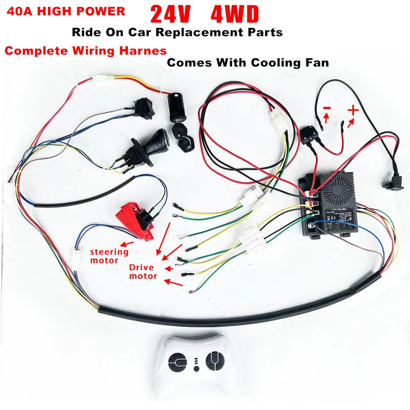 24V 200W Wire Harness Set for Children's Electric Ride-On Car Accessories Magic Cars 5