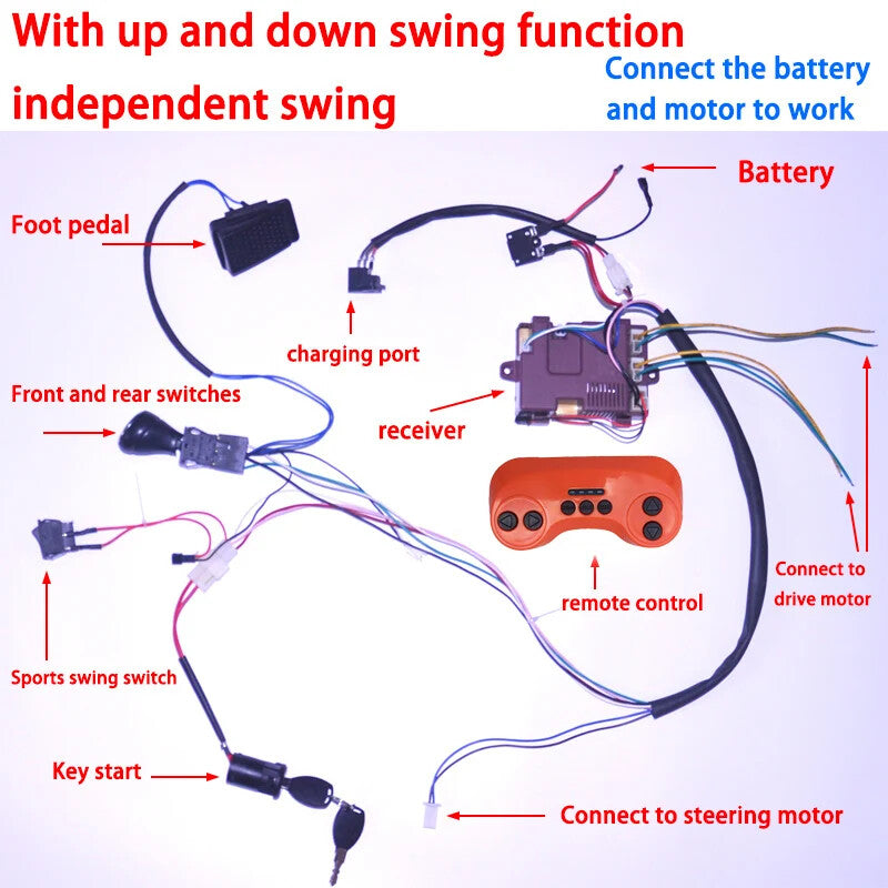 24V 200W Wire Harness Set for Children's Electric Ride-On Car Accessories Magic Cars 6