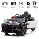 12V V-Powered Dodge Challenger Ride-On Car with Remote Control SRT Hellcat Police Design Magic Cars 2