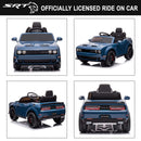 12V Remote Control Blue Ride-On Car for Kids Dodge Challenger SRT Hellcat Magic Cars 2
