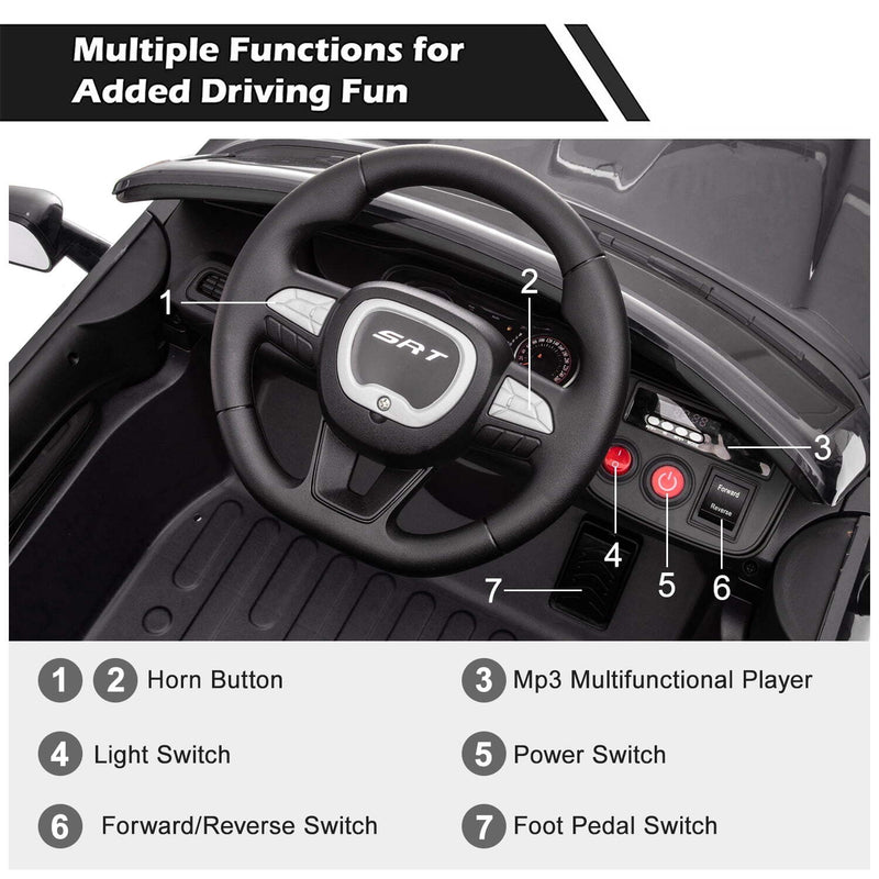 Remote Control Dodge Challenger SRT Hellcat 12V Scat Pack Ride-On Car with Wide Body Magic Cars 6