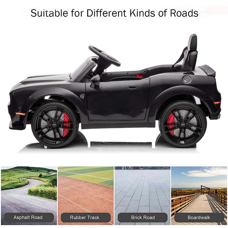 Remote Control Dodge Challenger SRT Hellcat 12V Scat Pack Ride-On Car with Wide Body Magic Cars 9