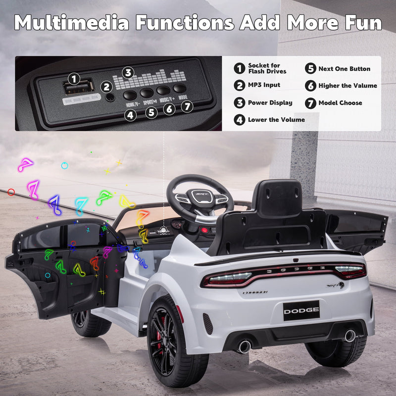 12V Powered Ride-On Toy Car with Remote Control, MP3, and LED Lights for Kids Magic Cars 4