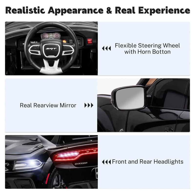 12V Licensed Dodge Charger SRT Electric Ride-On Car for Kids Magic Cars 4