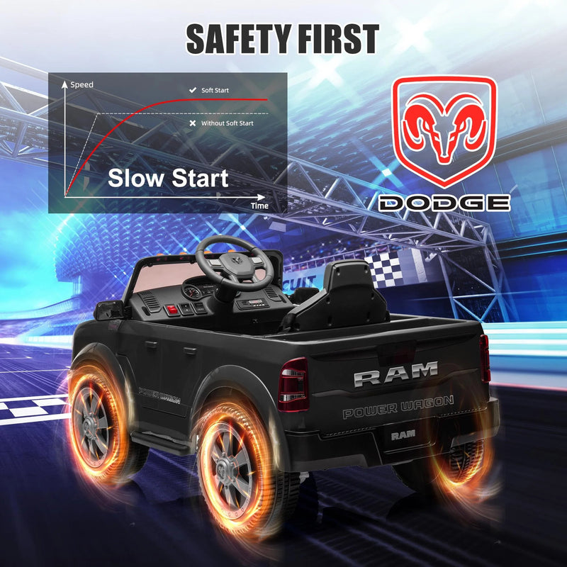 12V Dodge RAM Ride-On Car with Remote Control and Rear Wheel Suspension Magic Cars 3
