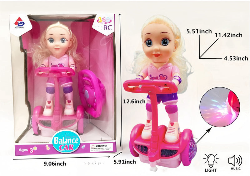 Kids Electric Scooter Toy with Remote Control, Doll Set, LED Lights, and Music Magic Cars 0