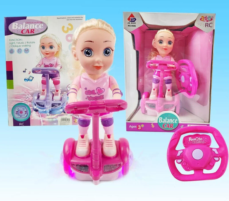 Kids Electric Scooter Toy with Remote Control, Doll Set, LED Lights, and Music Magic Cars 1