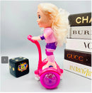 Kids Electric Scooter Toy with Remote Control, Doll Set, LED Lights, and Music Magic Cars 3