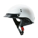 DOT Half Helmet with Peak Visor - White