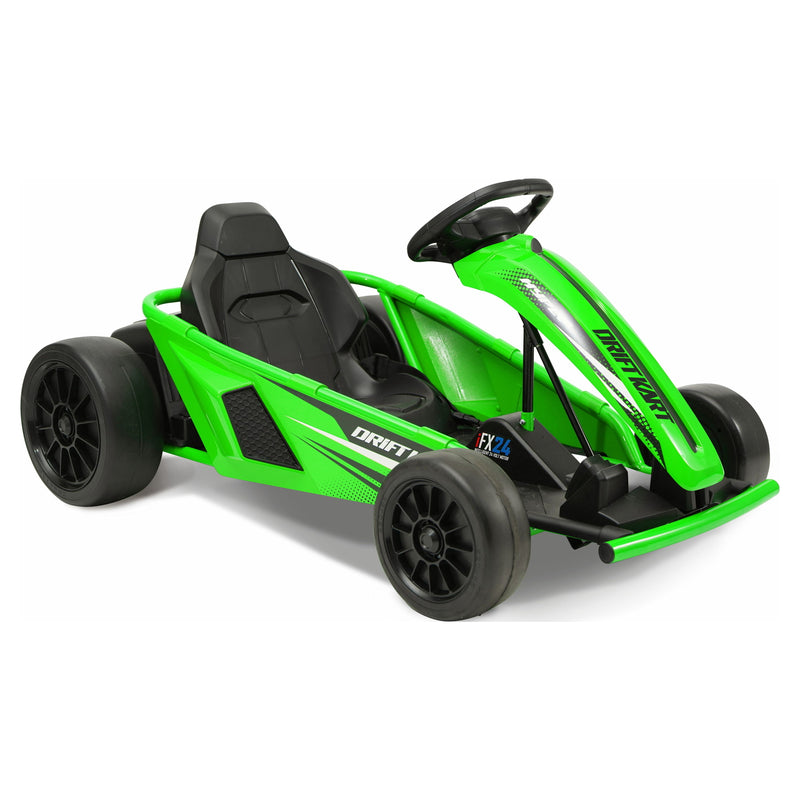 24V Battery-Powered Green Drift Go-Kart Ride-On Vehicle for Kids Magic Cars 1