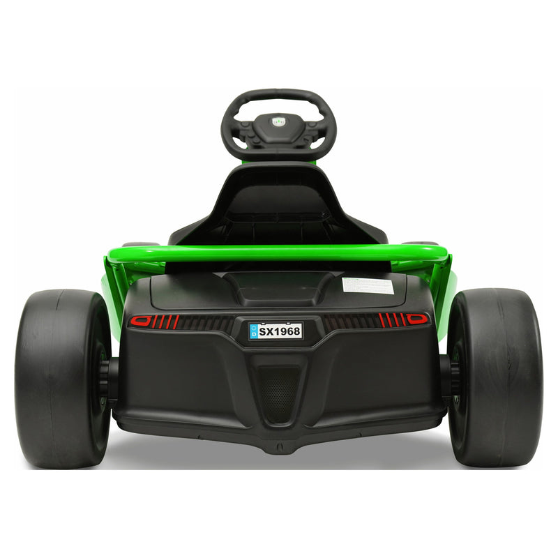 24V Battery-Powered Green Drift Go-Kart Ride-On Vehicle for Kids Magic Cars 6