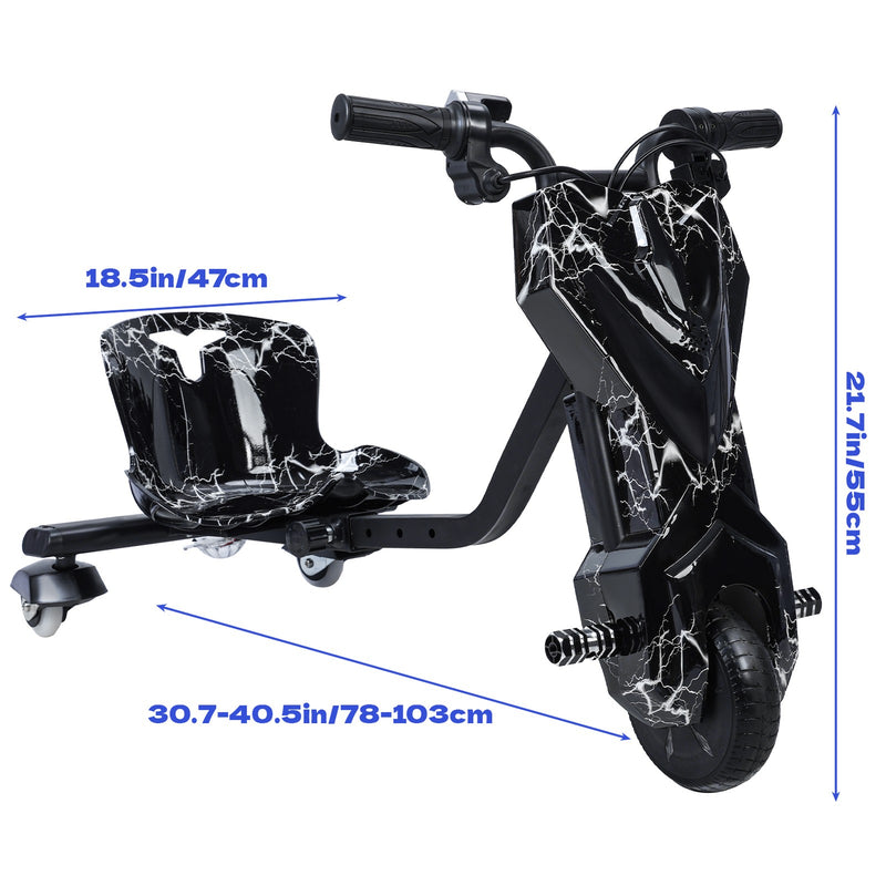 Drift Trike Ride-On Tricycle with Adjustable Seat for Kids Ages 8 and Up Magic Cars 6