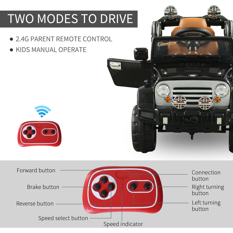 6V Dual AA Battery Electric Off-Road Kids Ride-On Jeep Truck with Remote Control and MP3 Magic Cars 6