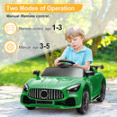 12V Dual Drive Green Remote Control Sports Car for Kids Aged 3-5 Magic Cars 18