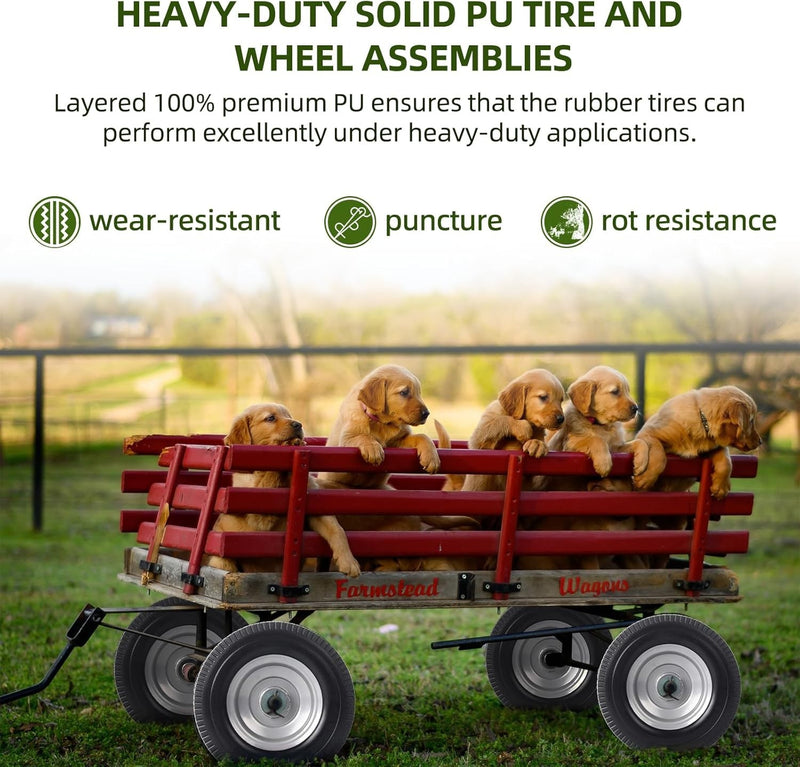 Heavy-Duty 10" Flat-Free Tire and Wheel Set 2-Pack with Extra Bearings Magic Cars 5