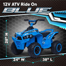 Durable 12V Kids Ride-On ATV Adventure Toy for Ages 3-8 with 1-2 Hour Playtime Magic Cars 3