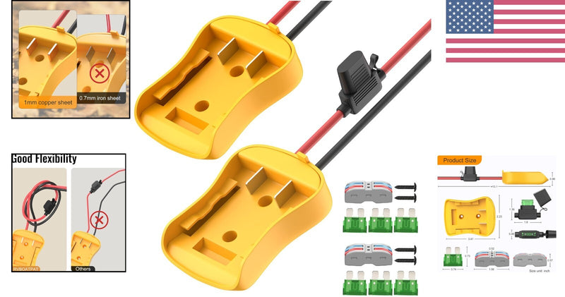 Durable 20V Battery Converter Kit for Power Wheels with Fuses and Connectors Magic Cars 1