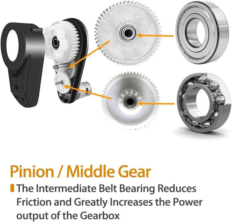 Durable 24V RS555 30000RPM Motor with Gearbox for Power Wheel Upgrades Magic Cars 3