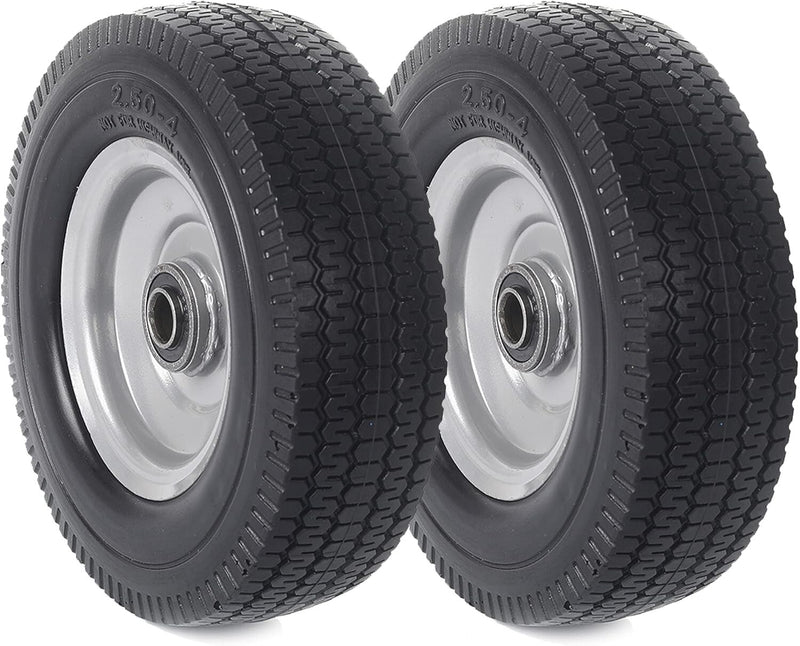 Set of 2 Durable 8-Inch Solid Wheel Assemblies with Puncture-Resistant Tires Magic Cars 2