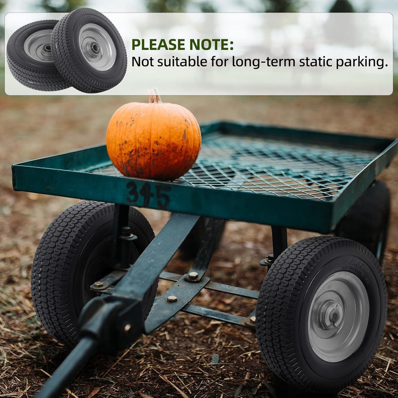 Set of 2 Durable 8-Inch Solid Wheel Assemblies with Puncture-Resistant Tires Magic Cars 7