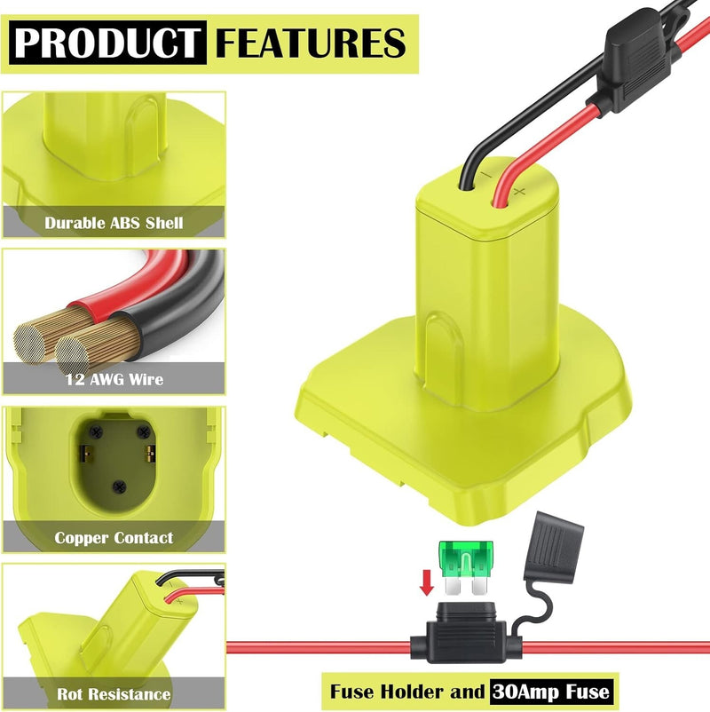 Durable ABS 2-Pack 18V Battery Adapter for DIY Projects and Toys Magic Cars 4